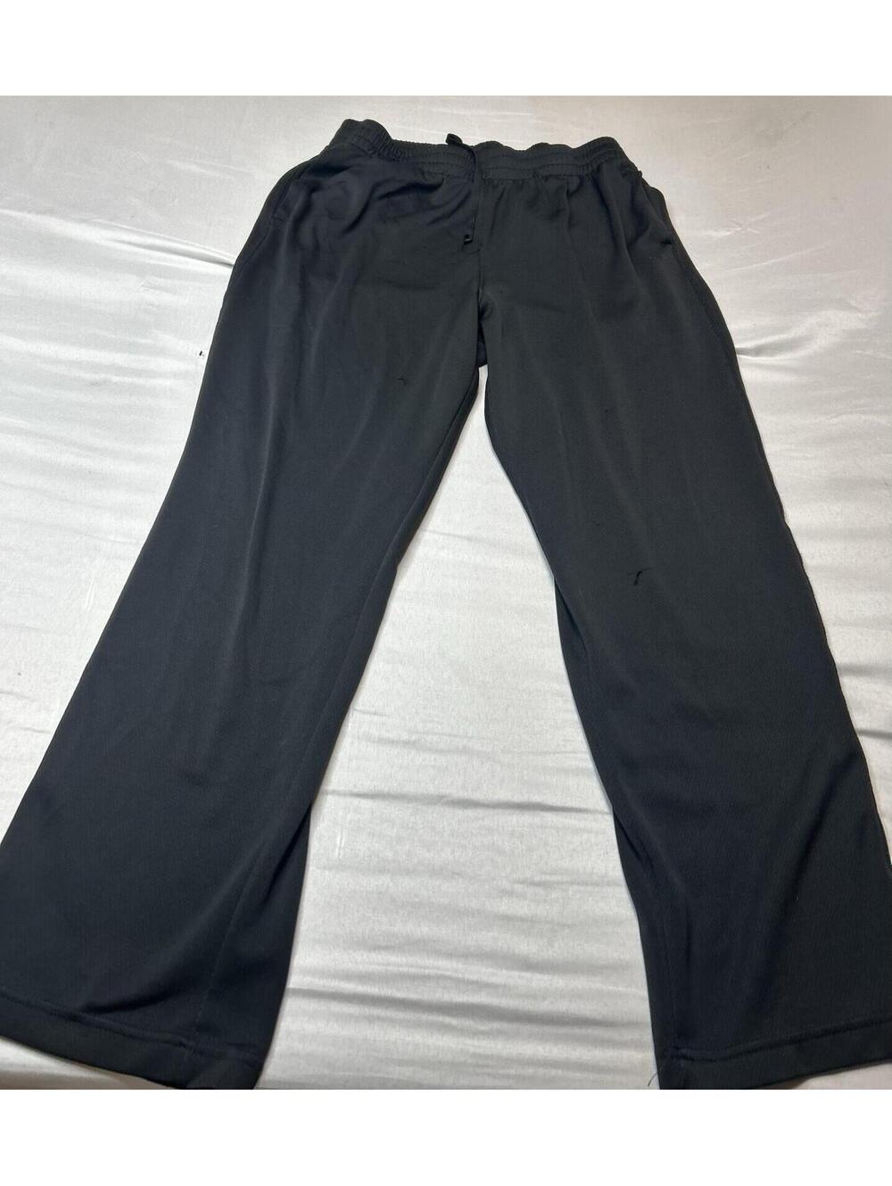 DSG Mens Athletic Mesh Pants Large Black Drawstring Straight Leg Activewear
